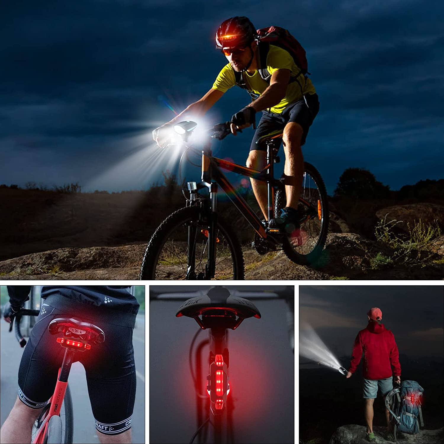 SKY-TOUCH Bike Light Set USB Rechargeable Bycicle LED Accessories