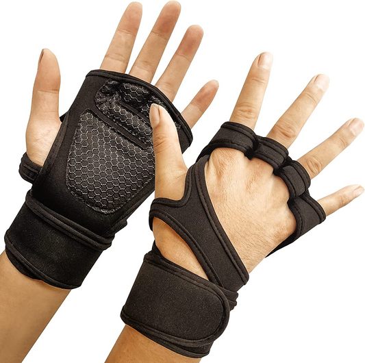 SKY-TOUCH Sports Cross Training Gloves, Fitness Gloves With Wrist Support, Gym Workout,Weightlifting & Fitness-Leather Padding, No Calluses-Suits Men & Women-Weight Lifting