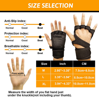 SKY-TOUCH Sports Cross Training Gloves, Fitness Gloves With Wrist Support, Gym Workout,Weightlifting & Fitness-Leather Padding, No Calluses-Suits Men & Women-Weight Lifting