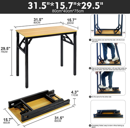 SKY-TOUCH Folding Table Multi Functional Portable Desk With Adjustable Height Legs For Computer Camping, Garden, Picnic,Coffee