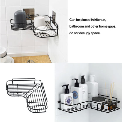 SKY-TOUCH 2PCS Corner Shower Shelves，Self Adhesive No Drilling Wall Mounted Shower Storage Shelf Organizer for your Bathroom, Kitchen and Toilet，Stainless Steel