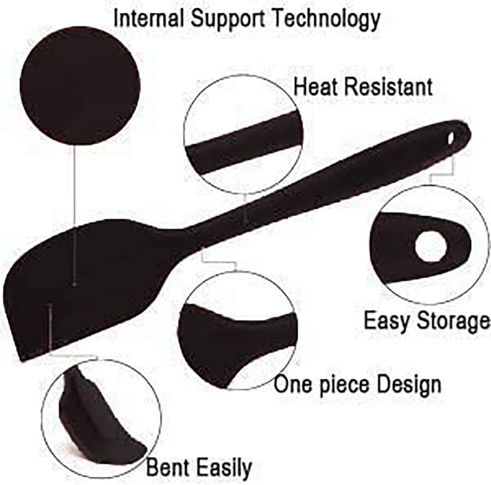 SKY-TOUCH Silicone Spatula Set - 6 Piece Non-Stick Rubber Spatula Set, Heat-Resistant Spatula Kitchen Utensils Set for Cooking, Baking and Mixing