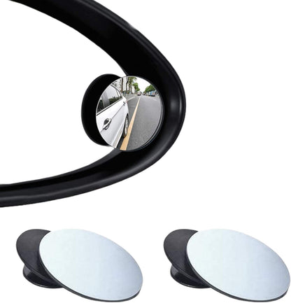 SKY-TOUCH 2 Pack Car Blind Spot Mirror Small Round Convex Adjustable 360° Rotation Wide Angle Rear View Mirror for All Vehicles Universal Car Tuning Sticker Design