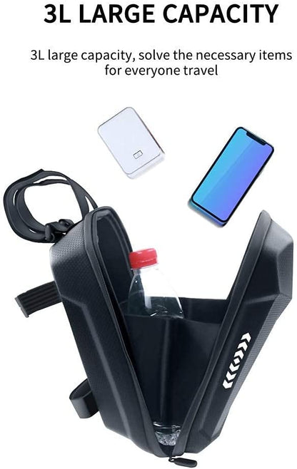 SKY-TOUCH Scooter Storage Bag, Electric Scooter Front Hanging Storage Bag, Scooter Handlebar Bag Compatible with Xiaomi M365, Waterproof EVA for Carrying Charger Tools Repair Tools Black