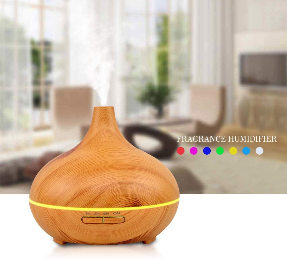 SKY-TOUCH Essential Oil Diffuser, 550ml Oil Diffuser with 4 Timer, Aromatherapy Diffuser with Auto Shut-off Function, Cool Mist Humidifier BPA-Free for Bedroom Home