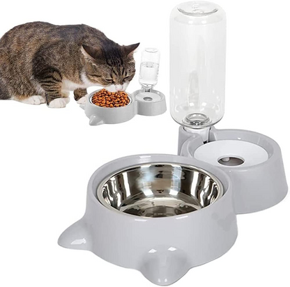 SKY-TOUCH Cat Dog Food Dish Bowl, Pet Food Dish Bowl And Auto Gravity Pet Water Dispenser, Cat Bowl Set For Small Medium Dogs And Cats