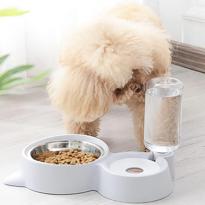 SKY-TOUCH Cat Dog Food Dish Bowl, Pet Food Dish Bowl And Auto Gravity Pet Water Dispenser, Cat Bowl Set For Small Medium Dogs And Cats