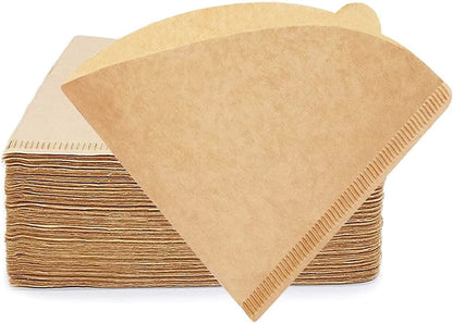 SKY-TOUCH Coffee Filter 100 pcs, Coffee Filter Paper V60 Unbleached Disposable Coffee Filters Paper for Pour Over and Drip Coffee Maker 2 4 Cups brown