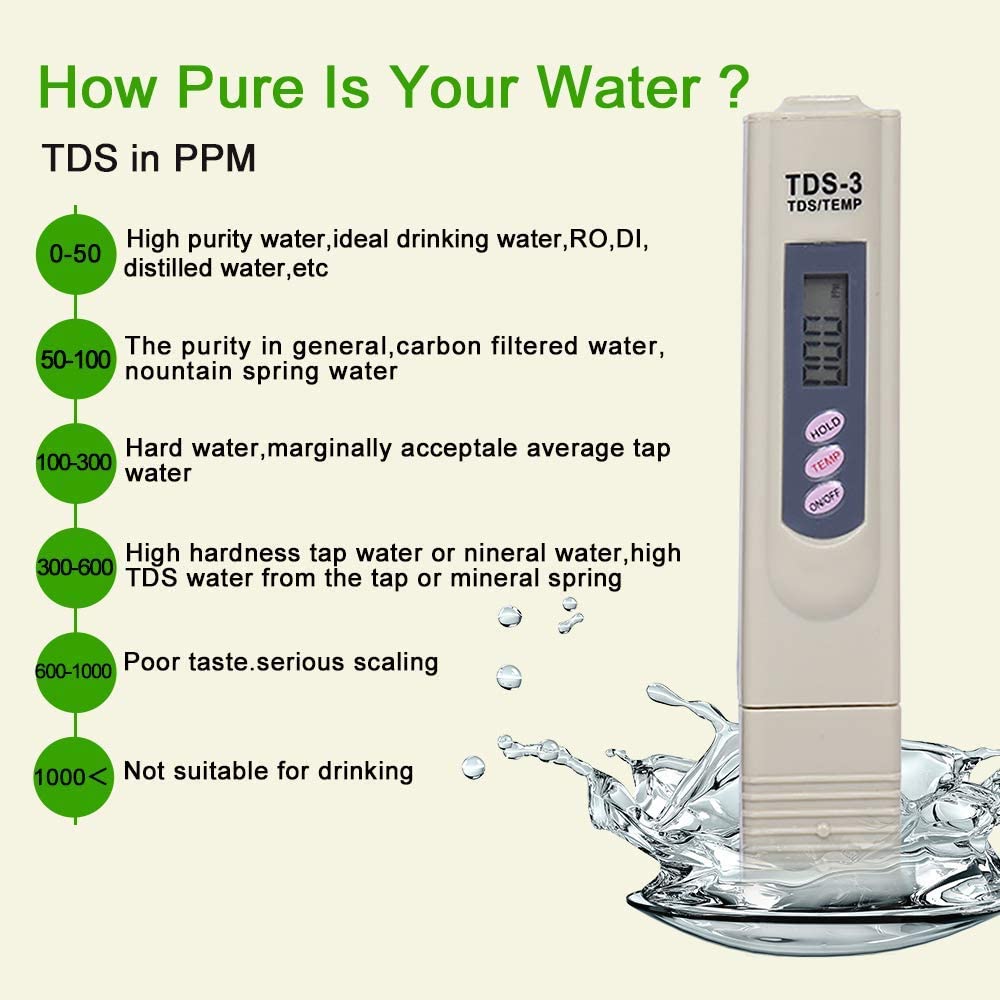 SKY-TOUCH TDS Digital Water Meter, Quality Tester Filter Pen, Precision Quality Testing Purity of Drinking Water, Pools and Aquariums