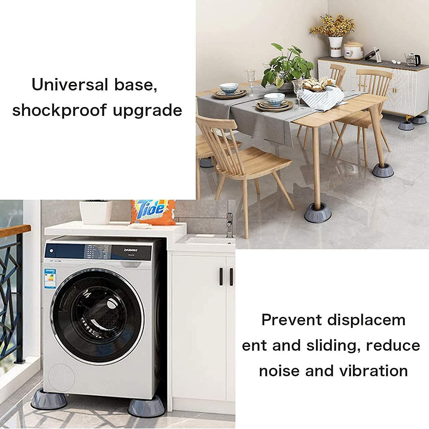 SKY-TOUCH 4pcs Anti Vibration Pads for Washer Dryer Shock and Noise Cancellation, Washing Machine Stand to Prevent Shifting, Shaking Walking for Home