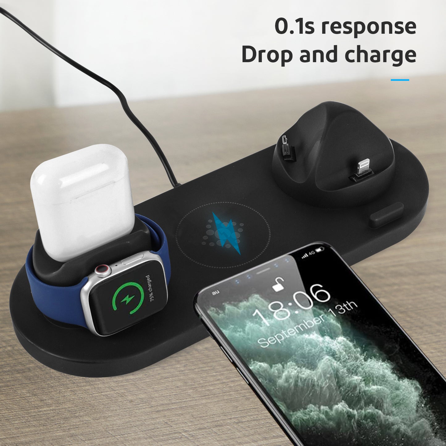 50pcs Wireless Charger Stand,6 in1 Multi-Function Wireless Chargering Station Dock