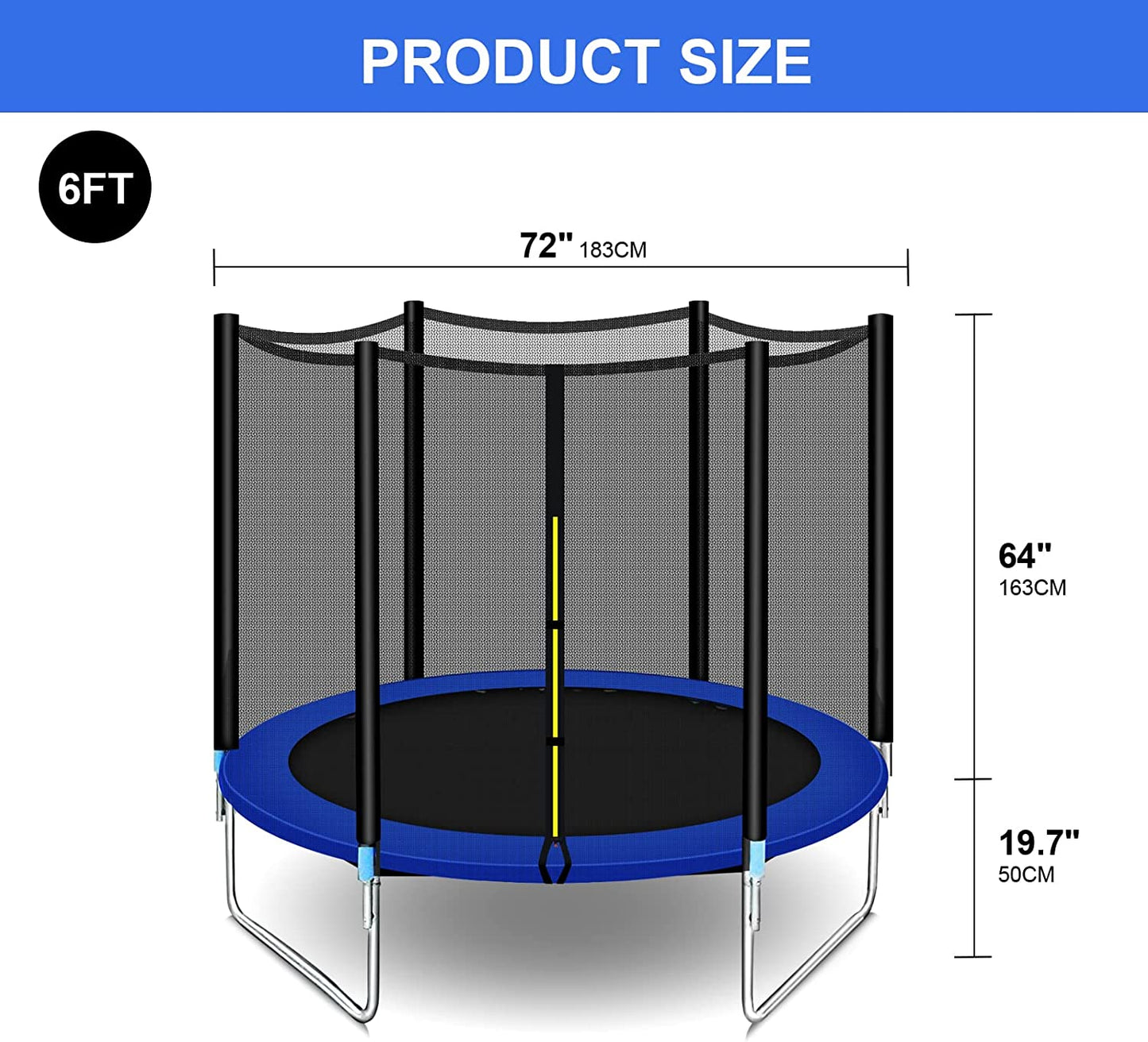 ترامبولين خارجي من سكاي تاتش للأطفال والبالغين (6FT-14FT) 