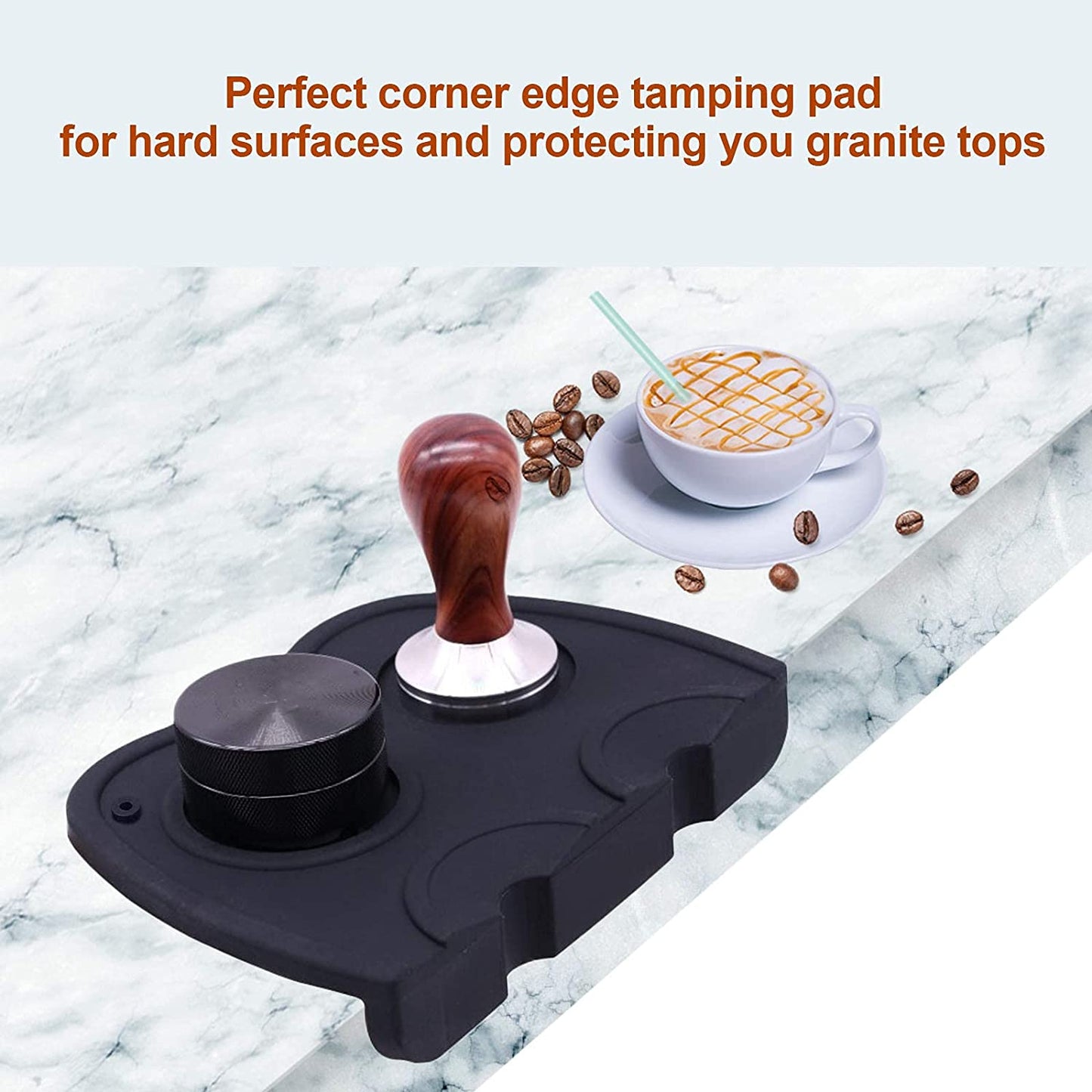 SKY-TOUCH Espresso Coffee Tamper Mat, Silicone Espresso Hand Tampers Non-Slip Coffee Machine Accessories for Home, Kitchen, Office, Bar, Store, Coffee Shop