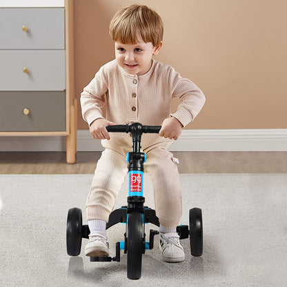 SKY-TOUCH 4 in 1 Kids Balance Bike Kids Tricycles for 1-4 Years, Toddlers Trike with Adjustable Seat Indoor Outdoor, Boys Girls Kids First Birthday Gifts Blue