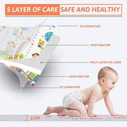 SKY-TOUCH Children Play Mat Baby Crawling Mat Double-Sided Waterproof Kids Playing Gym Mats Ideal Gift for Baby Baby Gift 76.8"x71.3"Extra Large (Color : Animal paradise)