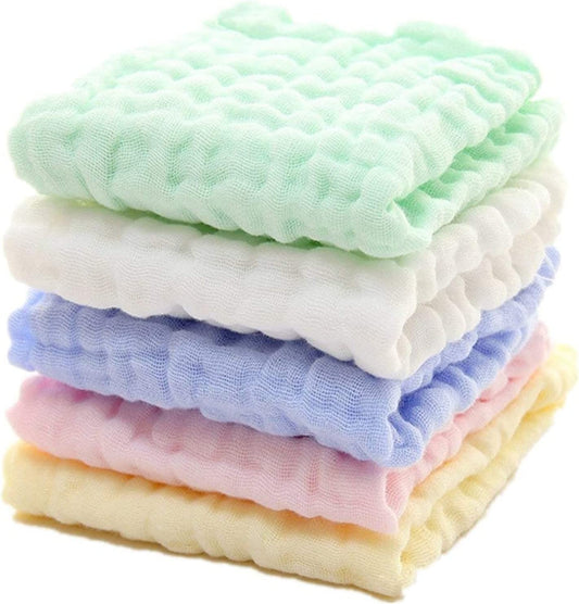 SKY-TOUCH Muslin Baby Washcloths and Towels, Natural Organic Cotton Baby Washcloths, Soft Newborn Baby Towel and Muslin Washcloth for Sensitive Skin