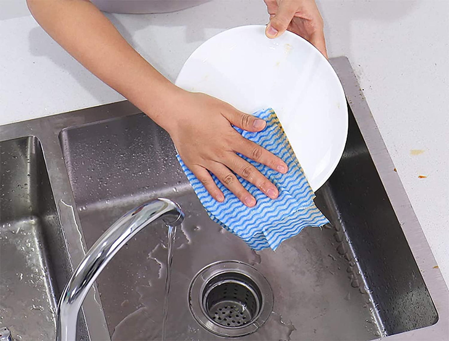 SKY-TOUCH 3 Rolls Reusable Cleaning Wipe Sheet, Multipurpose Towel Cleaning Cloth, Disposable, Non-Stick Wiping Rags, Household Paper Towels for Kitchen, House Cleaning Cloth Towel