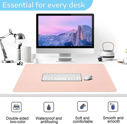 SKY-TOUCH Mouse Pad Large Leather Computer Desk Pad Office Desk Mat Extended Gaming Mouse Pad, Non-Slip Waterproof Dual-Side Use Desk Mat Protector 80cm X 40cm