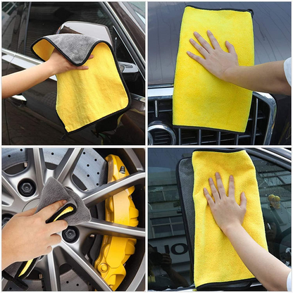 SKY-TOUCH 3pcs Microfiber Car Drying Towel for Car Cleaning and Detailing, Double Sided, Extra Thick Plush Microfiber Towel Lint Super Absorbent Detailing Towel for Car,Windows,Screen and Kitchen