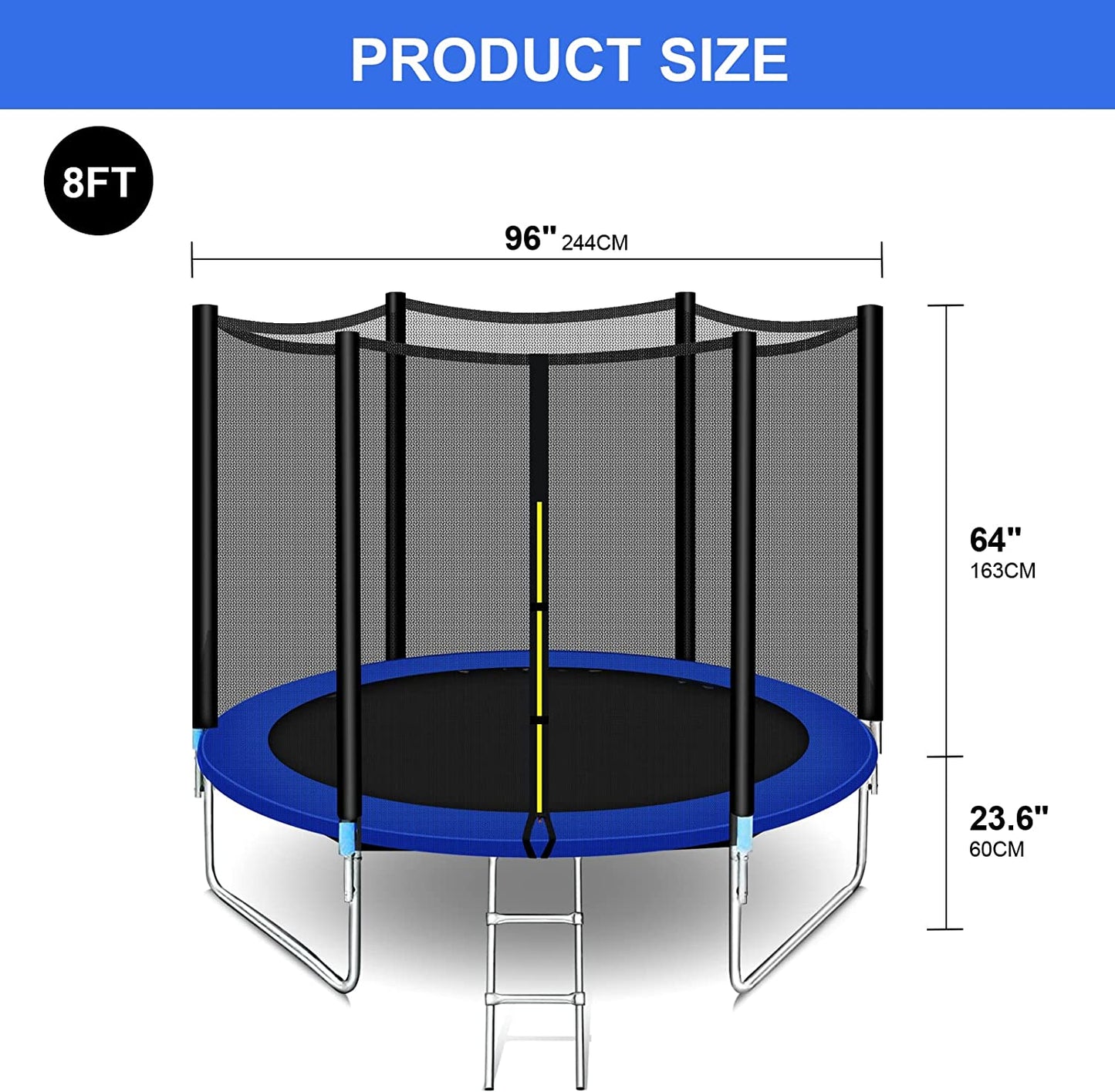 SKY-TOUCH Outdoor Trampoline for Kids Adult(6FT-14FT)