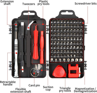 SKY-TOUCH Precision Screwdriver Set, 110 In 1, For Mobile Phone, Smartphone, Game Console, Tablet, Pc And Other Electronic Equipment, Black