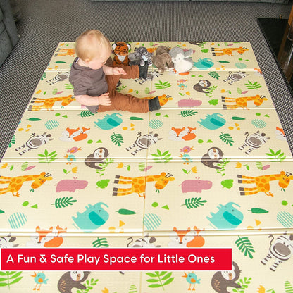 SKY-TOUCH Foldable Baby Play Mat, Waterproof Non-Toxic, Extra Soft and Thick Foam Crawling Play Mat, Double-Sided and Reversible Large Mat for Infants, Toddlers and Kids 180cm*200cm*1.5cm