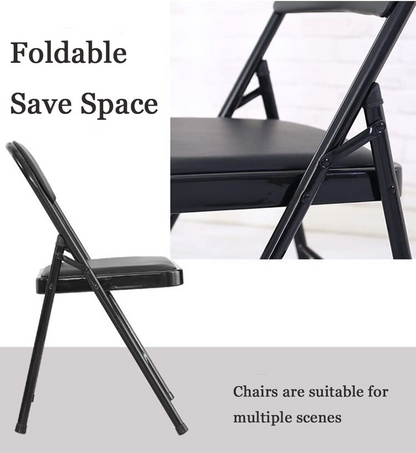 SKY-TOUCH Folding Chair With Padded Seats Multi Functional Portable Chair For Home Dining Office Outdoor Fishing, Black