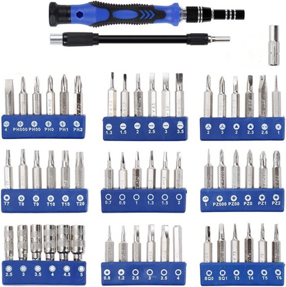 SKY-TOUCH Precision Screwdriver Set, 58 in 1 Magnetic Driver Repair Tool Kits for Phone, PC, Eyeglasses, Watch, Smartphones and Other Electronic Equipment Blue