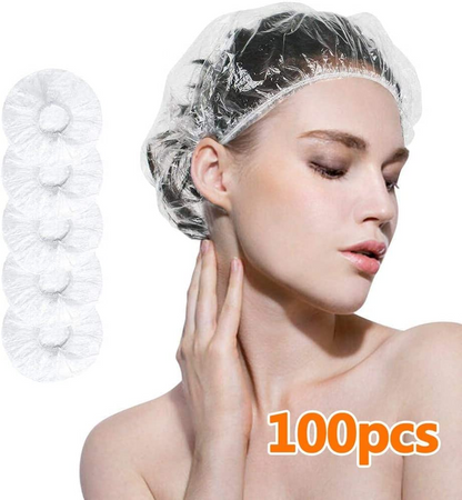 500pack 100pcs Shower Cap Disposable, Bath Caps Thick Waterproof High Density Elastic Big Hair Caps for Women, Men, Travel Spa, Hotel, Hair Solon, Home Use - Clear