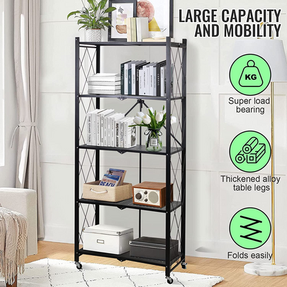 SKY-TOUCH Foldable Storage Shelves, Storage Racks Kitchen Cabinet, Shelf Storage Multipurpose Rack for Living Room Bedroom Kitchen Garage Easy Assembly